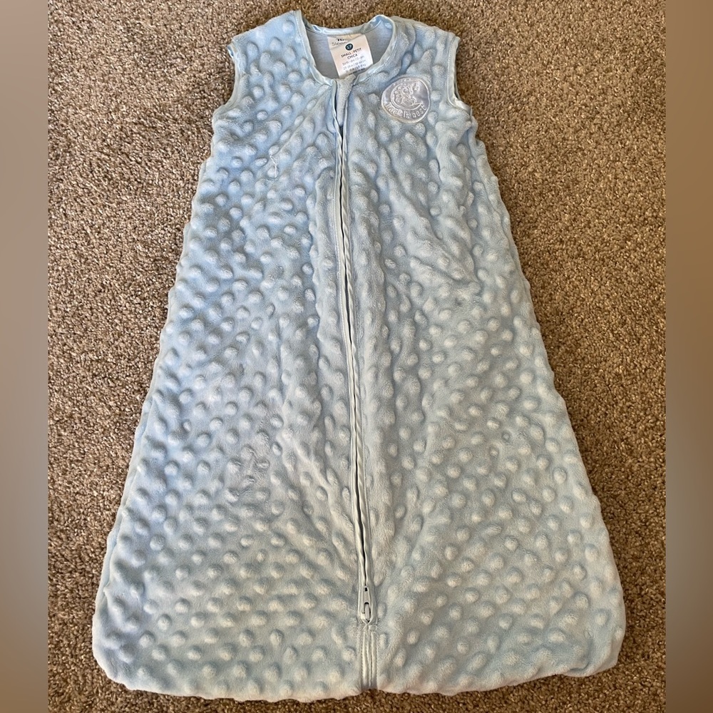 HALO WEARABLE BLANKET PLUSHY DOT VELBOA - Light Blue - Size S (0-6M)